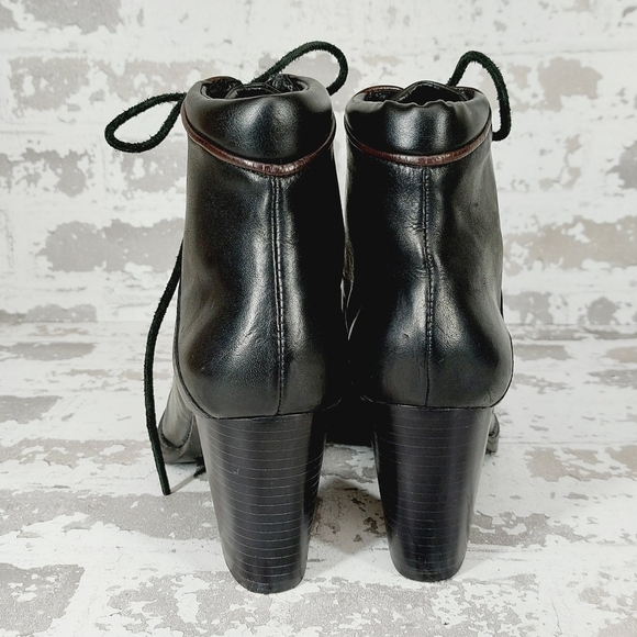 Elegant Black Lace-Up Ankle Boots - Picture 4 of 10